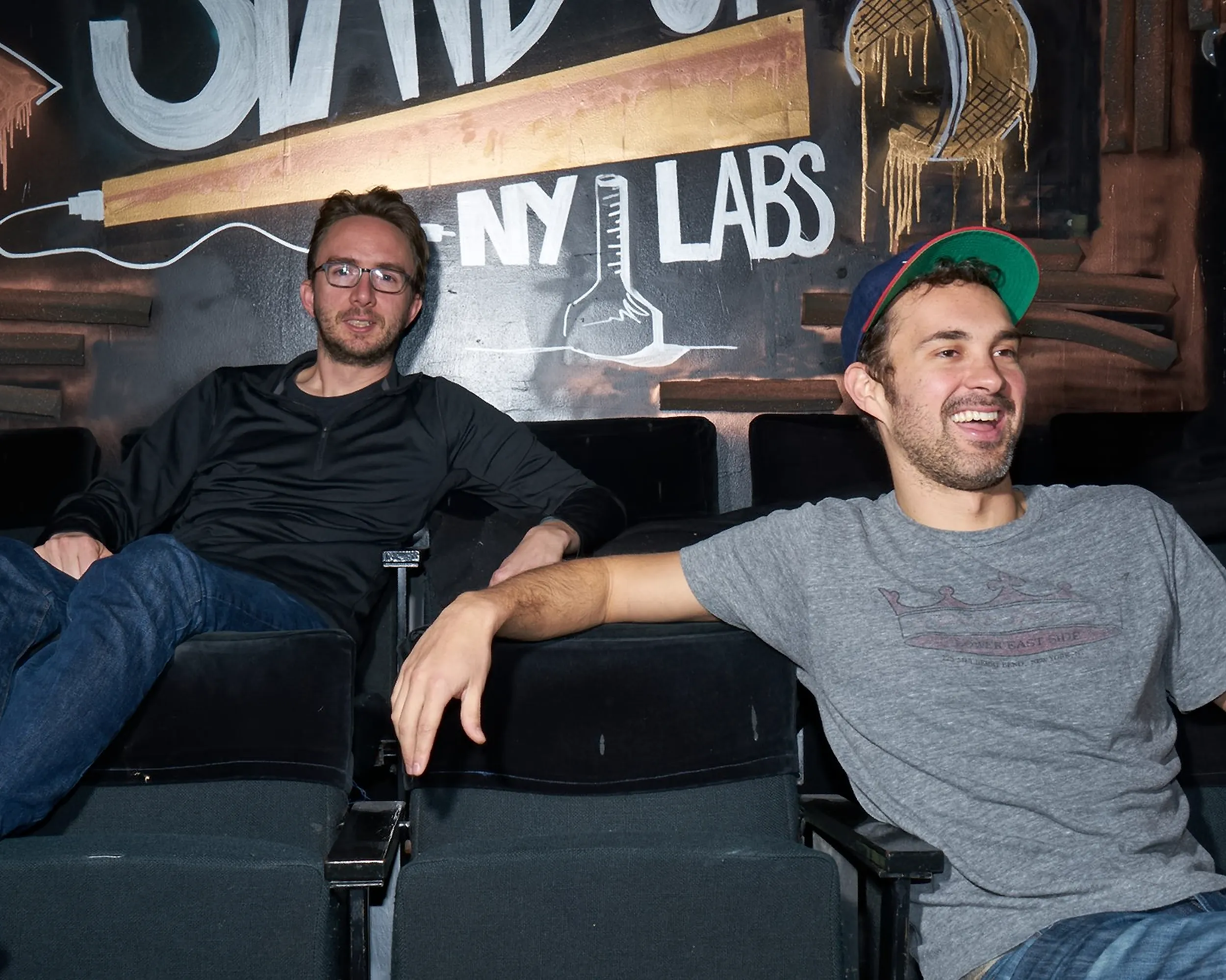 Comedians Mark Normand and Joe List of Tuesdays with Stories at the Stand Up NY Labs. Find Mark Normand Tour Dates and Joe List Tour Dates at www.tuesdayspod.com/find-a-show