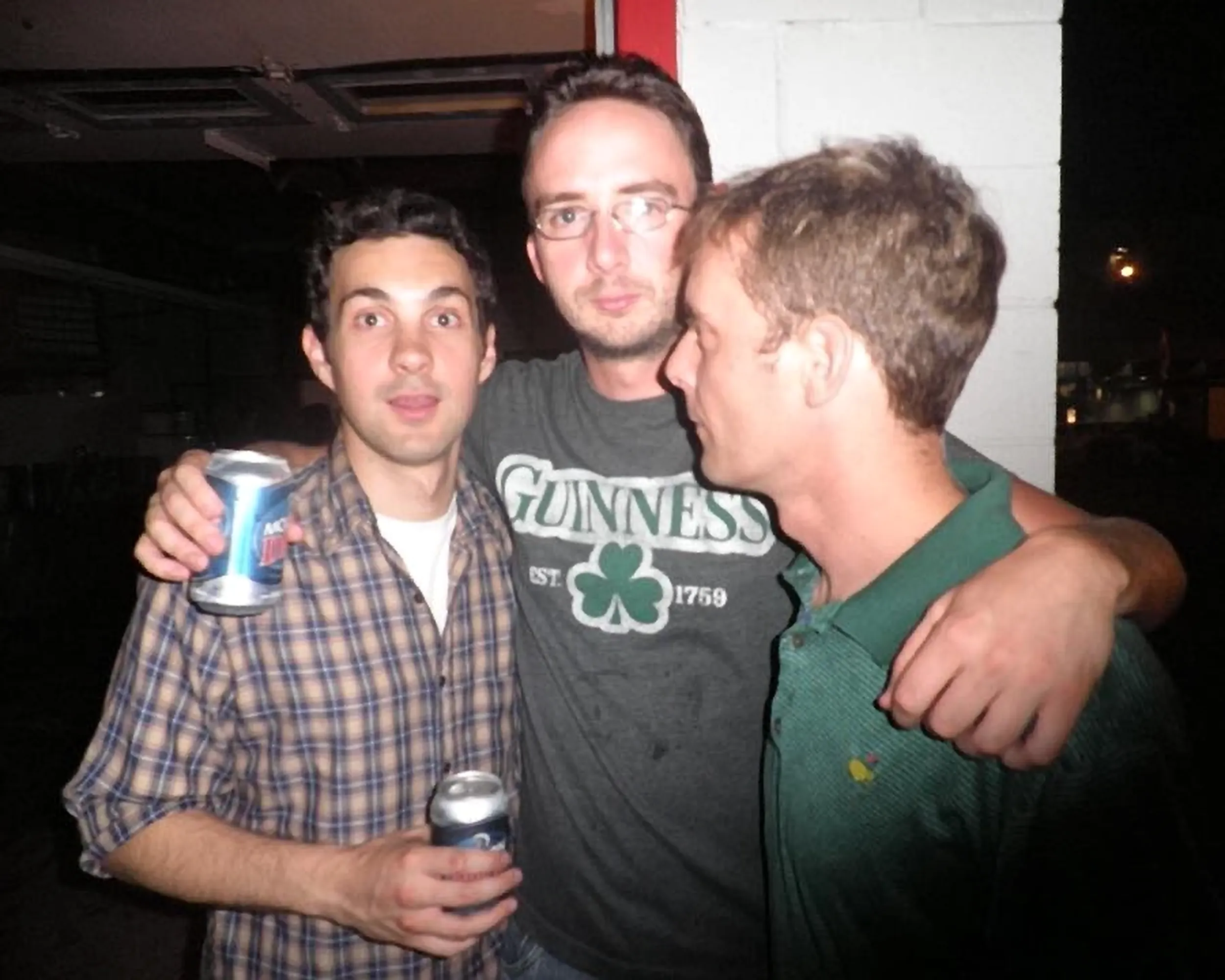 Comedians Mark Normand and Joe List of Tuesdays with Stories on St. Patrick's Day, with Joe List wearing a Guinness shirt. Find Mark Normand Tour Dates and Joe List Tour Dates at www.tuesdayspod.com/find-a-show